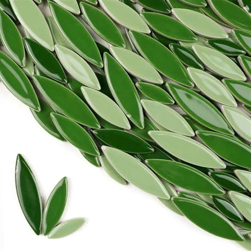 Mosaique Loisir Creatif Carreaux de mosaïque en céramique à pétales 200 g/7 oz Carreaux de feuille de porcelaine à faire soi-même Pierres de mosaïque en feuilles de saule Mélange de 3 tailles 4 mm/0,1