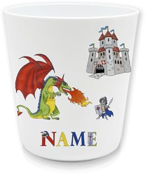 Kinderbecher Kunststoff Ritter mit Namen | Personalisiert, Zahnputzbecher, BPA frei