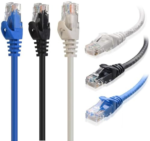 yimeizhiguang Cat6 Ethernet Patch Cables 0.5m 6 Pack - 1000Mbps High-Speed Gaming & Streaming Network Cables with Gold-Plated RJ45 Connectors for Router, Modem, PC, Switch, TV