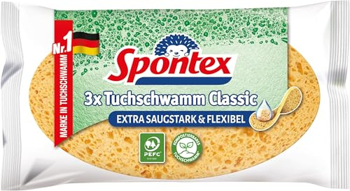 Spontex Tuchschwamm Classic, super saugstarke Tuchschwämme, universell einsetzbar (1 x 15er Pack)