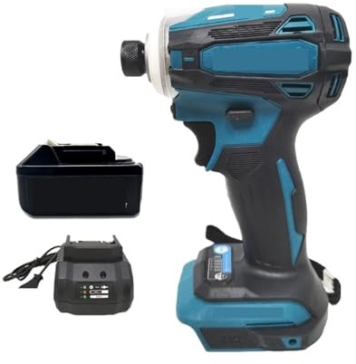 Llaves De Impacto Controlador De Impacto Inalámbrico De 180 NM, Herramientas Eléctricas Sin Escobillas LXT BL De 18V, Taladro Eléctrico For Madera/olt/modo T Recargable FáCiles De Usar(1 battery 1 cha