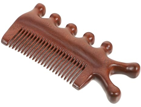 CLISPEED Holzkamm für Massage Zinken Sandelholz Entwirren von Haaren Naturmaterial Sanfte Kopfhautbehandlung Geeignet für Locken und Dickes Haar Leicht zu Tragen