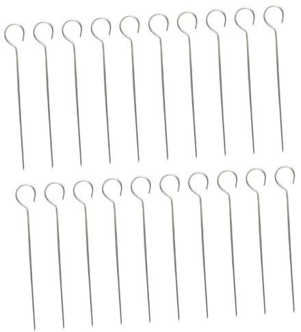 BESPORTBLE 50 Pezzi Piccoli Spiedini Di Metallo Per Cucinare Spiedini Di Kebab in Acciaio Schiacciatori Di Griglie in Metallo Bastoncini Per Barbecue in Acciaio Inossidabile Silver