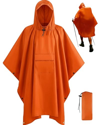 Stathmon Poncho Waterproof Adult - PU8000mm Reusable Rain Poncho Poncho | With Storage Bag, 240T, Extra Large, Durable, Tear Resistant, Lightweight, for Camping, Hiking, Cycling, Fishing, Outdoor