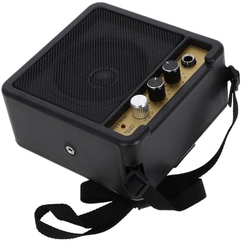 Mini Electric Guitar Amplifier 5w Black Portable Combo Amp | Plastic and Metal Build, Audio Cable Adapter Included, without Battery