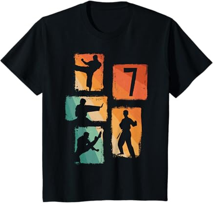 7th Birthday Karate Taekwondo 7 Years Old Boy Martial Arts T-Shirt