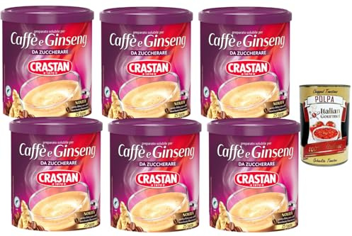 Italian Gourmet - Crastan - Café au Ginseng Soluble À Sucrer 6x200g 1,2kg Préparation Instantanée Boisson Chaude Crémeuse Goût Café & Ginseng Pour 25 Tasses – Italian Gourmet Polpa