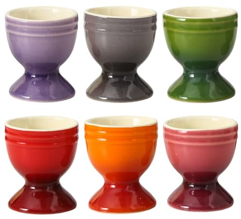 Peosaard Portauova, Portauova 6 Pezzi Tazze in Ceramica Antiscivolo Organizzatore di Pasqua per Uova Sode, Colazione, Brunch, Feste 2, 6x0, 8 Pollici, per Uova Sode