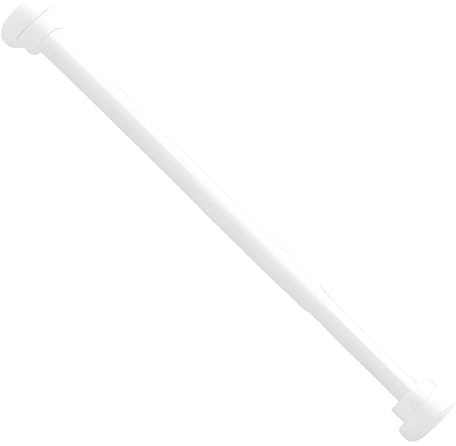 JISADER Verstellbare Kleiderstange ohne Bohren für Schrank, Weiß 35-55cm | Duschvorhangstange Edelstahl & PP-versilbertem Material, Teleskopstange für Dusche Balkon Badezimmer Waschküchen