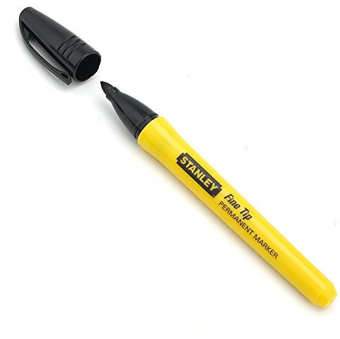 STANLEY 0-47-316 marqueur pointe fine Plastique- Capuchon etanche - Compacte - Indélibile Résiste à l'Eau et à l'Huile - Séchage Rapide - Carte 2 pièces