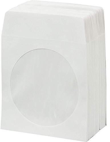 BestDuplicator CDSLV-100-WH, 100 Paper CD sleeves with Window and Rear Flap