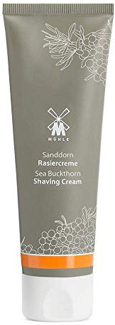 MÜHLE Rasiercreme - cremiger Schaum mit Sanddorn für alle Hauttypen - fruchtig & frisch - 75 ml Tube | cremiger Schaum mit Sanddorn für alle Hauttypen, regenerierend, feine Limonen-Duftnote, für Damen & Herren, ideal für Reisen