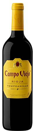 CAMPOVIEJO Tempranillo Rotwein – Spanischer Rotwein mit Fruchtaromen, würzigen Kräuternoten & zarter Vanille-Kokos-Süße – Weinbox-Set | 6 x 0,75 L | 750 ml (6er Pack)