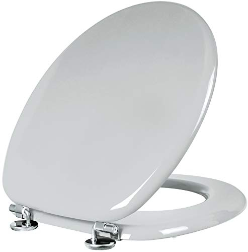 Cornat WC-Sitz Modena - Schlichter Look in manhattangrau - Hochwertiger Holzkern - Komfortables Sitzgefühl - Unifarbenes Design passt in jedes Badezimmer / Toilettensitz / Klodeckel / KSH22