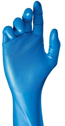 Juba Grippaz G, desechable nitrilo escamado sin polvo, azul - SIZE: 9