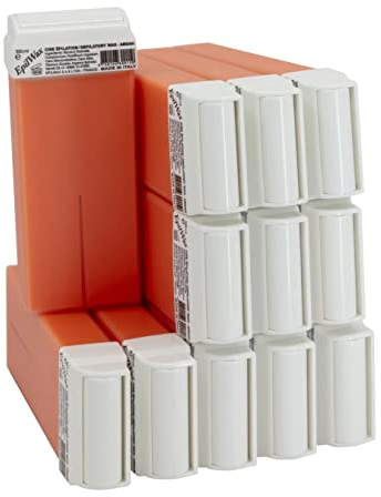 EpilWax Wachspatronen Set mit 12 Argan Warmwachspatronen zur Haarentfernung Enthaarungswachs 100 ml Roll-on Nachfüller