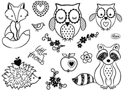 Viva Decor Clear-Stamps (Kleine Freunde) Silikon Stempel - Prägung Stempel - DIY Dekoration stanzen - Stempel Silikon - DIY Stamp - Stempel Prägung - Designed in Germany