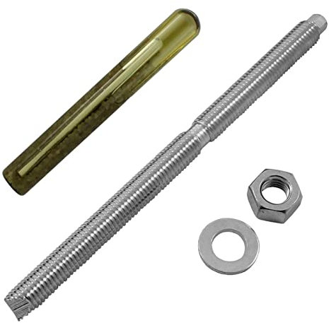 Lumonic Ankerstange + Verbundankerpatrone M12 x 180 Edelstahl A4 I Zur Verwendung als Keilanker, Metalldübel, Bolzenanker, Blitzdübel I Für verschiedene Arten Durchsteckmontagen