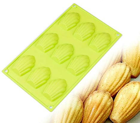 Zonfer 1pc 9-Cavity Madeleine Silicone Pan Muffa Biscotto, Biscotto della Torta Biscotto Muffa di Cottura, a Mano Stampi (Colore Casuale)