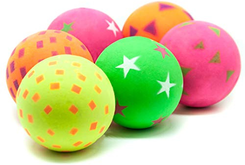 6 X Dog Balls 6cm Rubber Ball Soft in Touch Sponge HIGH BOUNCE Floating Small Medium Breed Dog Toys Interactive Rolling Rubber Balls for dogs (6 Balls)