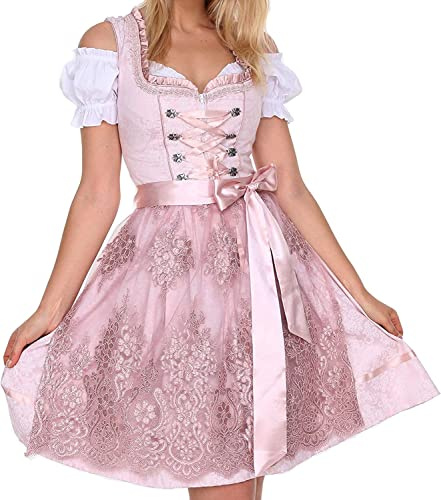 Lifos 0220 Dirndl Midi Germandress 3Tlg. Oktoberfest Gr.34 bis 52 !ORIGINAL (0600ROSA, numeric_38)