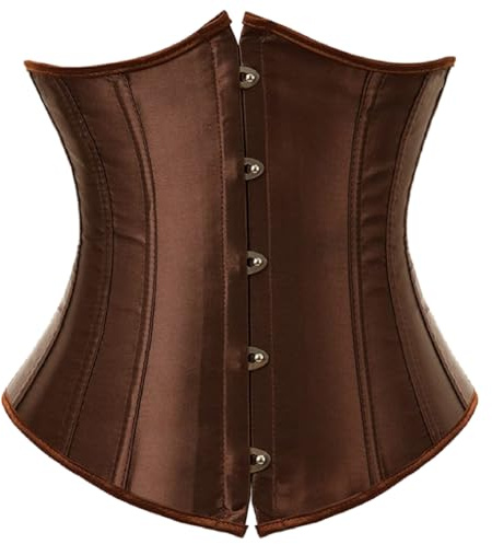 KUOSE Damen Waist Cincher Unterbrust Korsage Korsett Shaper Body Bauchweg Corsage Übergrößen (Braun, 32-34)