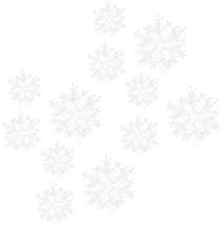 TianWlio Kunststoff Große Schneeflocke Anhänger Dreiteiliges Set Weihnachtsschmuck Anhänger Weiße Weihnachtsschneeflocke Hängestuhl Indoor Erwachsene