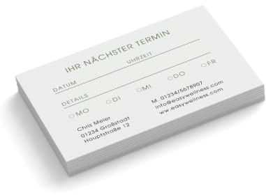 Terminkarten personalisiert | Masseur | 1-seitig | Querformat | Menge + Farbe wählbar | Terminzettel | nächster Termin | Nagelstudio | Fußpflege | Wellness | Kosmetik (Grün, 500 Stück)
