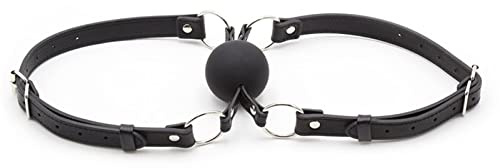 Bola de boca sólida para parejas negras, juguete sexual doble, mayal para la boca, suministros para adultos, bola de Saliva, tapón para la boca de entrenamiento