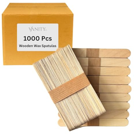 Vanity UK 1000 pcs Wooden Wax Spatulas Disposable Salon Professional Quality Waxing Sticks Applicators Suitable For Warm and Hot Depilation Body Hair Removal