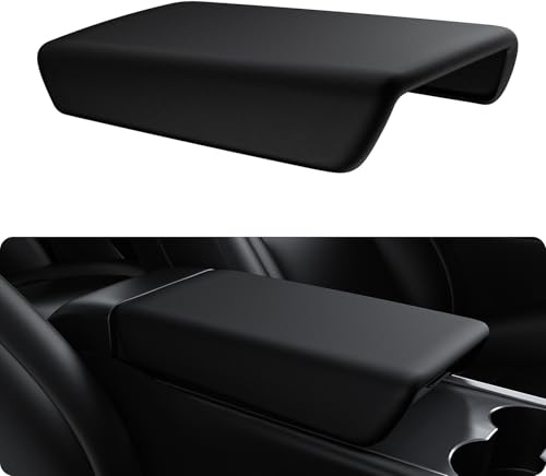 BASENOR Tesla 2020-2024 Model Y 2017-2023 Model 3 Copertura console centrale Copertura bracciolo in TPU Protezione antiscivolo Bracciolo Accessori interni Tesla Nero