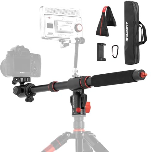 AMBITFUL Brazo de extensión de trípode de 42 Pulgadas, Aluminio, Retractable, Brazo de Tripod, Brazo Giratorio para fotografía de sobrecarga, Disparo multiángulo, Carga máxima de 10 kg