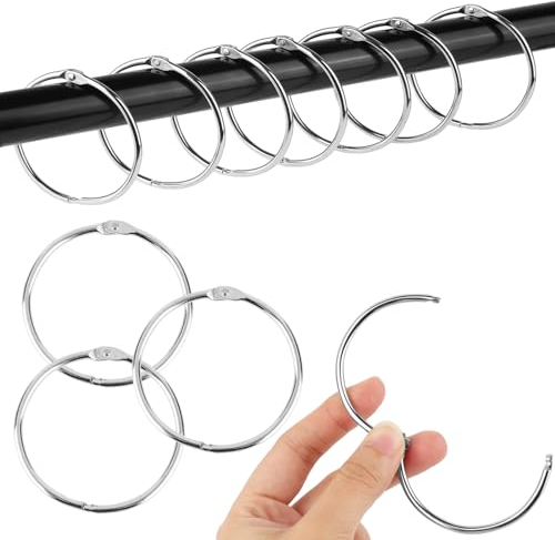 40 Stück gardinenringe zum öffnen, 50mm Gardinenringe Vorhangringe Geeignet für Vorhänge,Gardinenstangen und Duschvorhänge