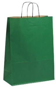 Saphir-Tec Papier-Tragetaschen TOPTWIST 19x8x21cm grün - 50 Stück