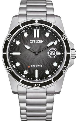 CITIZEN Orologio analogico al quarzo da uomo con cinturino in acciaio inox AW1816-89E, Nero, Bracciale