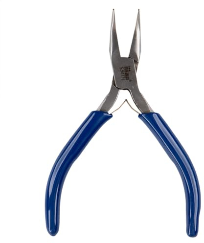 Alicates de punta de cadena con agarre cómodo, herramienta para hacer joyas y doblar alambre (nariz doblada)