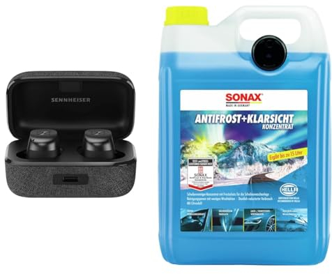 Sennheiser Momentum True Wireless 3 – Bluetooth-In-Ear-Ohrhörer Graphit & SONAX AntiFrost+KlarSicht Konzentrat Scheibenwaschanlagen-Frostschutz sorgt für klare Sicht