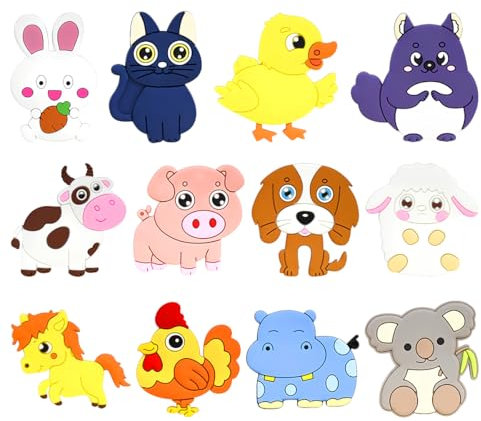 Imanes Nevera Niños-Imanes Animales Decorativos 12 Piezas-Imanes Nevera Bebe Grandes-Juguetes Magneticos para Niños-Juguetes Educativos 3 Años