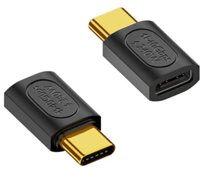 Duttek Adaptador de exterior USB C de 40 Gbps, adaptador USB C macho a hembra con PD de 240 W, adaptador de ángulo USB C para Thunderbolt 4 para Steam Deck, ROG Ally, MacBook, Switch, iPhone 15, Quest
