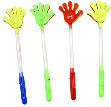 Toddmomy 4pcs Luminous Glow Stick Hand Clap Toys for Boys and Girls Children Party Cheer Props Loud Noise Plastic Material Suitable for Entertainment and Carnivals Random Color