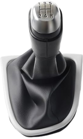 OBEST Pomo Palanca Cambio Coche Adecuado para Renault Clio 4 MK4 2012-2019 | Perilla Cambios 5 Velocidad Cochecon Cubierta Antipolvo Cuero PU Suave, Fácil Instalación, Negro
