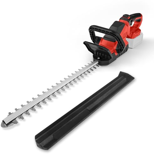 Taille-haie 52cm sans Fil Compatible avec la Batterie Milwaukee 18V, Taille-haie Manuel électrique 21V avec Moteur brushless 3000RPM 180°tête pivotante,2/3''Distance Entre Les Lames (sans Batterie)