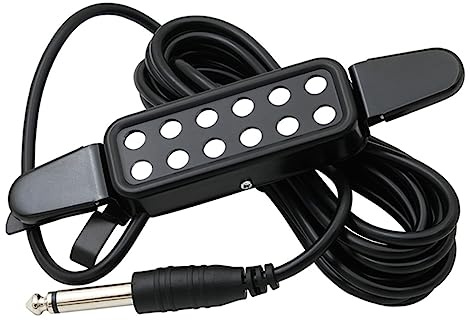 Sosoport Hochempfindlicher Akustikgitarren Tonabnehmer Mit 3m Kabel Schallloch Pickup Aus Robustem Material Gitarrenzubehör Für Verstärker Und Aufnahmegeräte