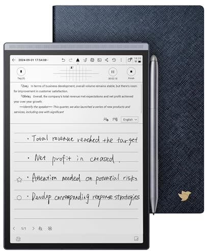 iFLYTEK AINOTE Air 2 Bundle with Blue Folio Case, 8.2-inch AI Paper Tablet Writing Tablet, Digital Notebook with Pen, Voice-to-Text Transcription, Multi-Languages Chatgpt Support