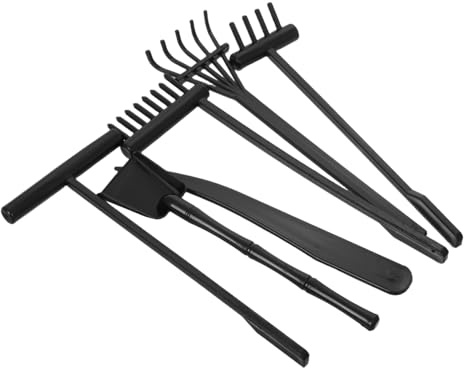 TOYANDONA 6 pièces Mini Râteau Jardin Zen Compact Outils Décoration Portable pour Bureau et Maison