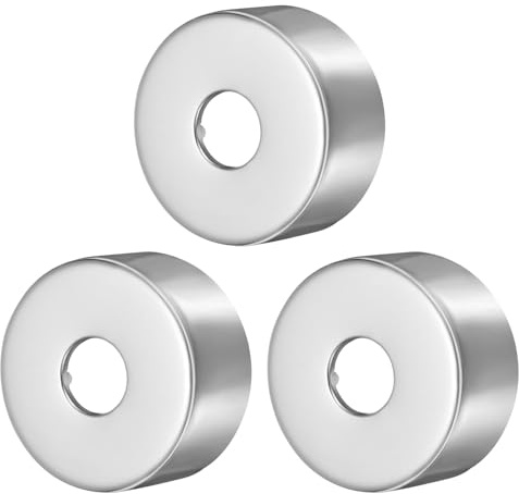 QUARKZMAN 3 Pc Flangia Doccia, 0.8x2.6x1.2(21x67x30mm) Piastra Rotonda Acciaio Inox, Flangia Divisoria Parete, Copertura Tubo Idrico A Parete Per Tubi, Argento