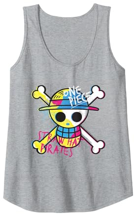 One Piece Chapeau de Paille Pirates Logo Couleur Singe D Luffy Débardeur