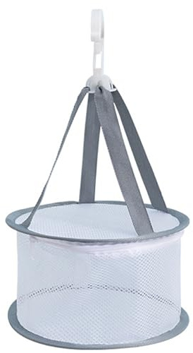 EXQUIMA 1 Pc Peg Bag, Grey Mesh Peg Storage Basket with Hanging Hook Breathable Clothes Peg Holder for Laundry Accessories Indoor Outdoor Drying Rack Organisation