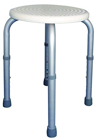 Dusch + Bad Haltegriff Tiga-Plus Tabouret de douche/baignoire rond antidérapant Hauteur réglable sur 8 niveaux de 34 à 52 cm
