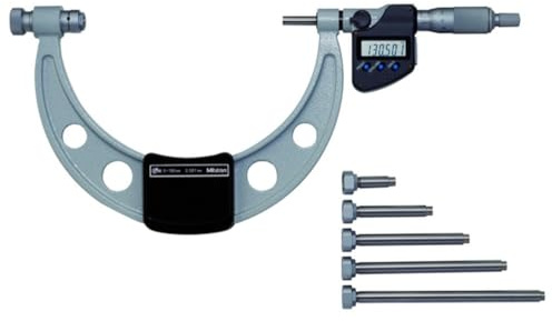 Mitutoyo 340-251-30 Outside Micrometre with Interchangeable Anvils, 0 mm-150 mm